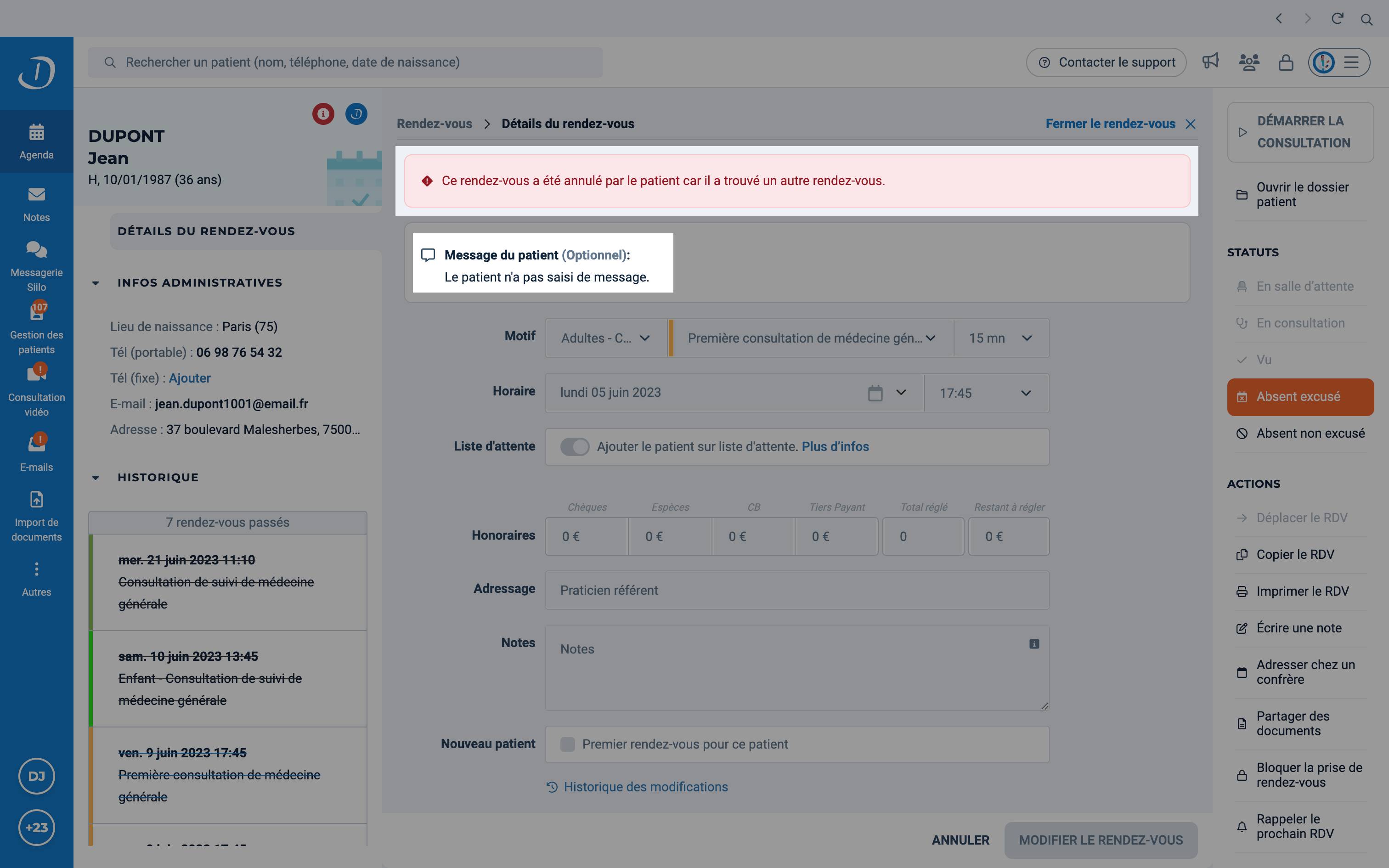 Consulter Le Motif Dannulation Ou De D Placement De Rendez Vous