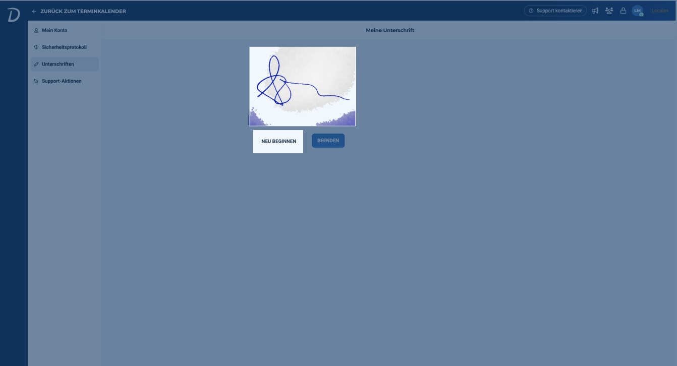 Digitale Unterschriften einfügen und ändern Hilferubrik