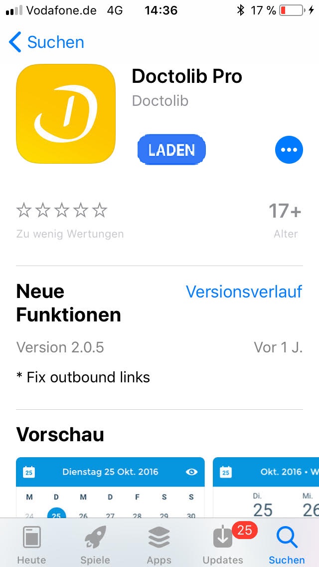 Die Doctolib-App für mein Handy herunterladen – Hilferubrik